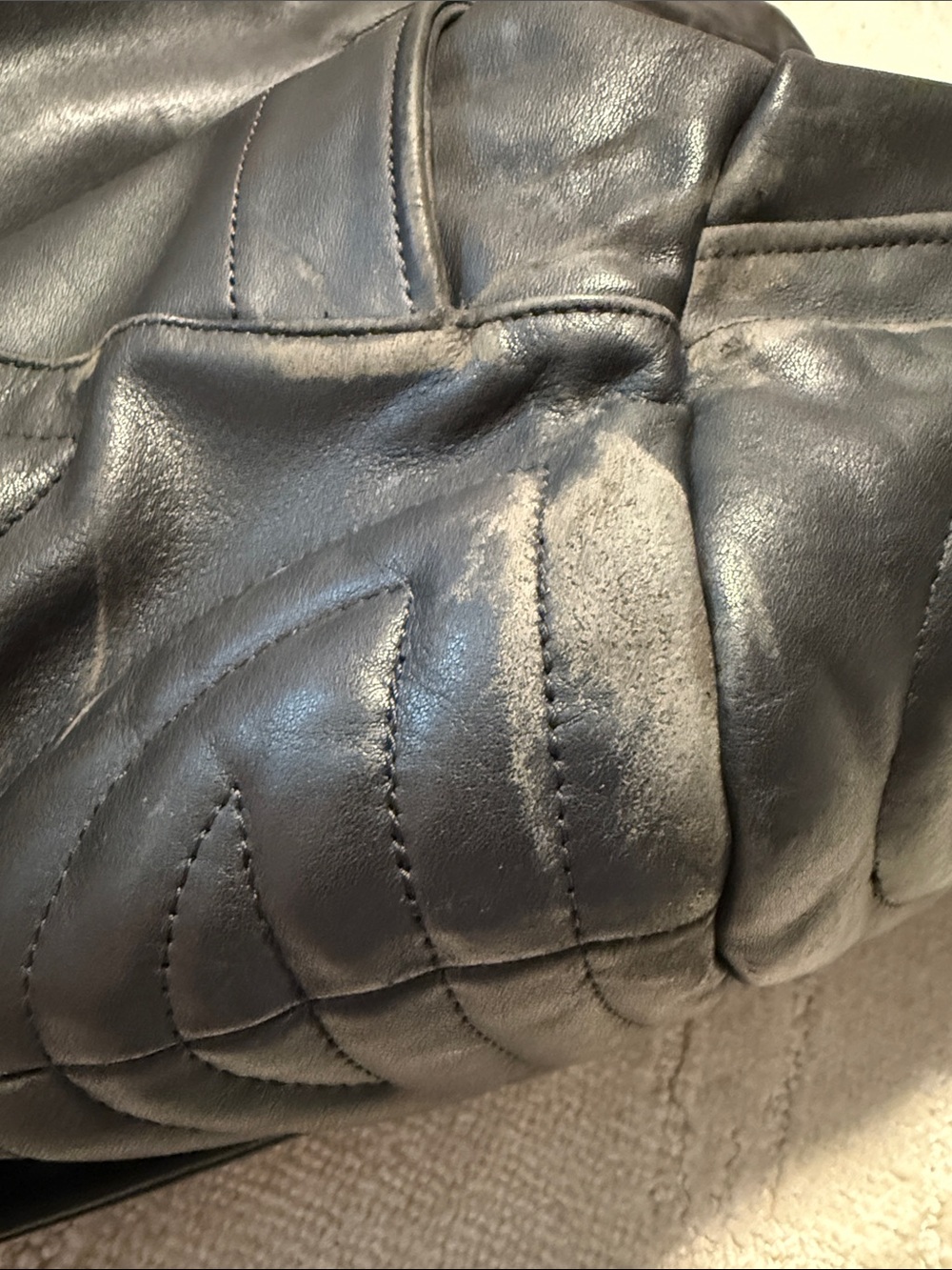 Black Leather Biker Jacket - Classic Men's Motorcycle Coat - Picture 6 of 6